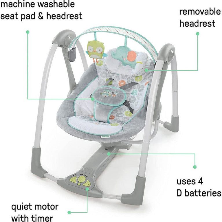 Ingenuity Swing 'n Go Portable Swing - Hugs & Hoots