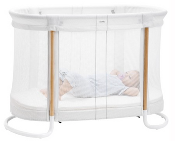 BabyBjörn Mesh Baby Crib with Bassinet level - White