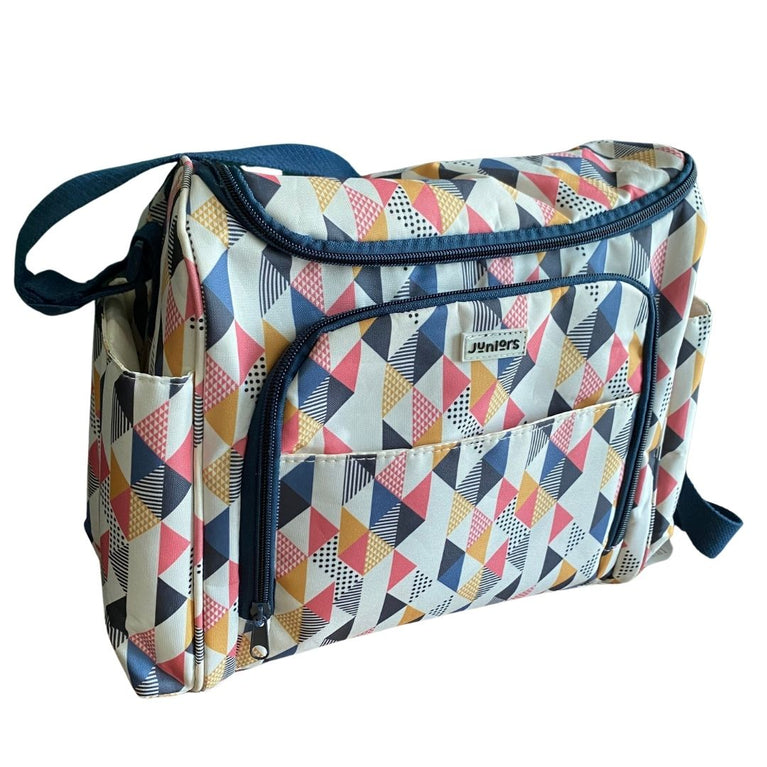 Juniors Geometric Print Diaper Bag with Changing Mat