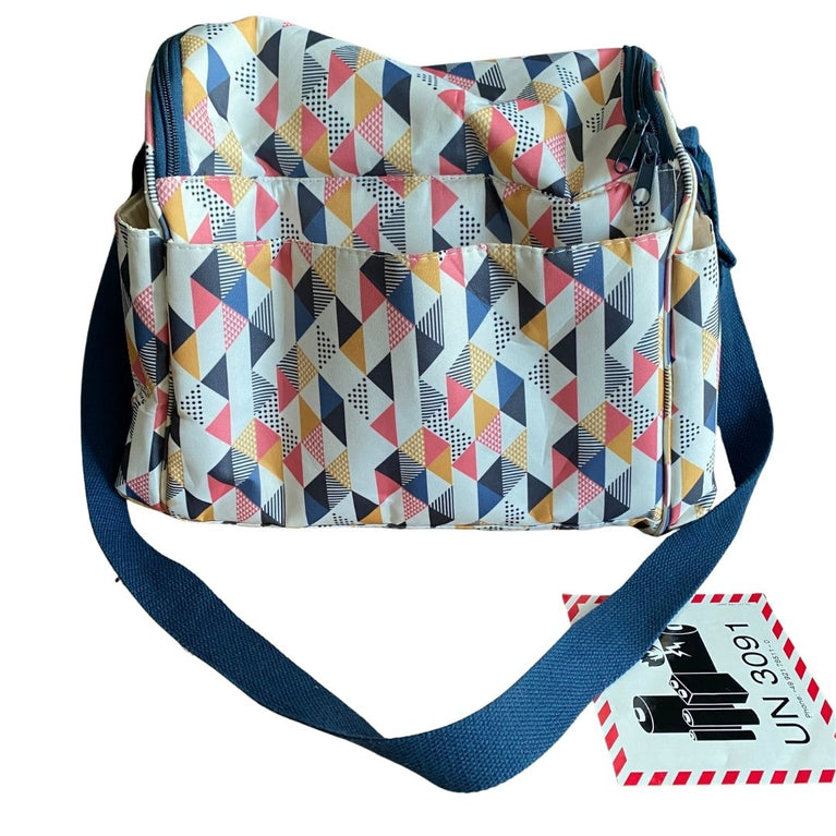 Juniors Geometric Print Diaper Bag with Changing Mat