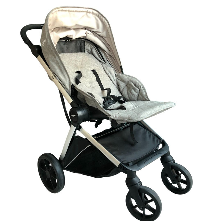 Baybee 3-in-1 Convertible Baby Pram Stroller and Car Seat Travel System - Silver Grey