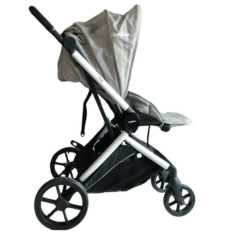 Baybee 3-in-1 Convertible Baby Pram Stroller and Car Seat Travel System - Silver Grey