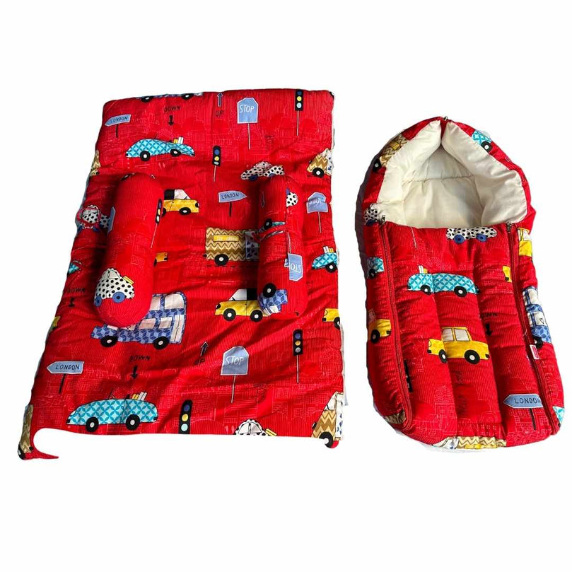 Babyhug-Vehicle-Printed-Bedding-Set-Sleeping-Bag,-Mattress-&-Bolsters-1