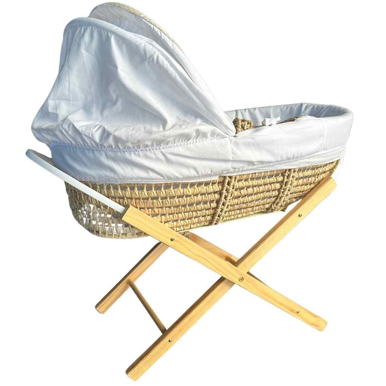 Kinder-Valley-Palm-Moses-Sleeping-Basket-with-Folding-Stand-White-Teddy-Wash-Day-1