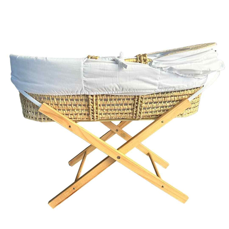 Kinder-Valley-Palm-Moses-Sleeping-Basket-with-Folding-Stand-White-Teddy-Wash-Day-8