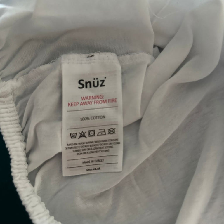 Snuz SnuzPod Moses Basket/Pram Fitted Sheet - White - Pack of 1