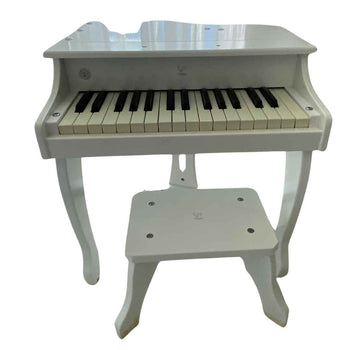 Hape Deluxe Electronic Grand Piano with Stool - White