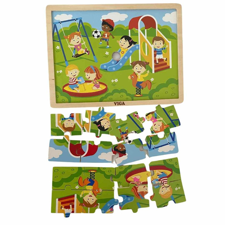 VIGA Toys Wooden At The Park Puzzle (16-piece)