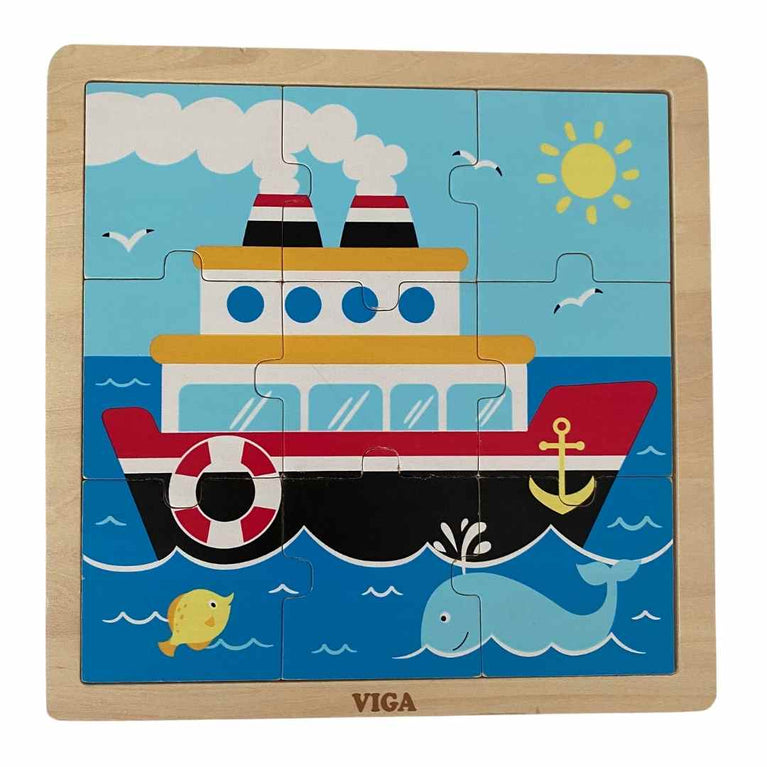 VIGA Toys Wooden Marine Ship Puzzle (9-piece)