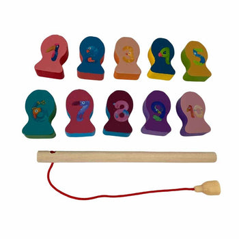 Wooden Numbers Magnetic Fishing Game