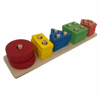 Wooden Sorting & Stacking Shape Educational Toy