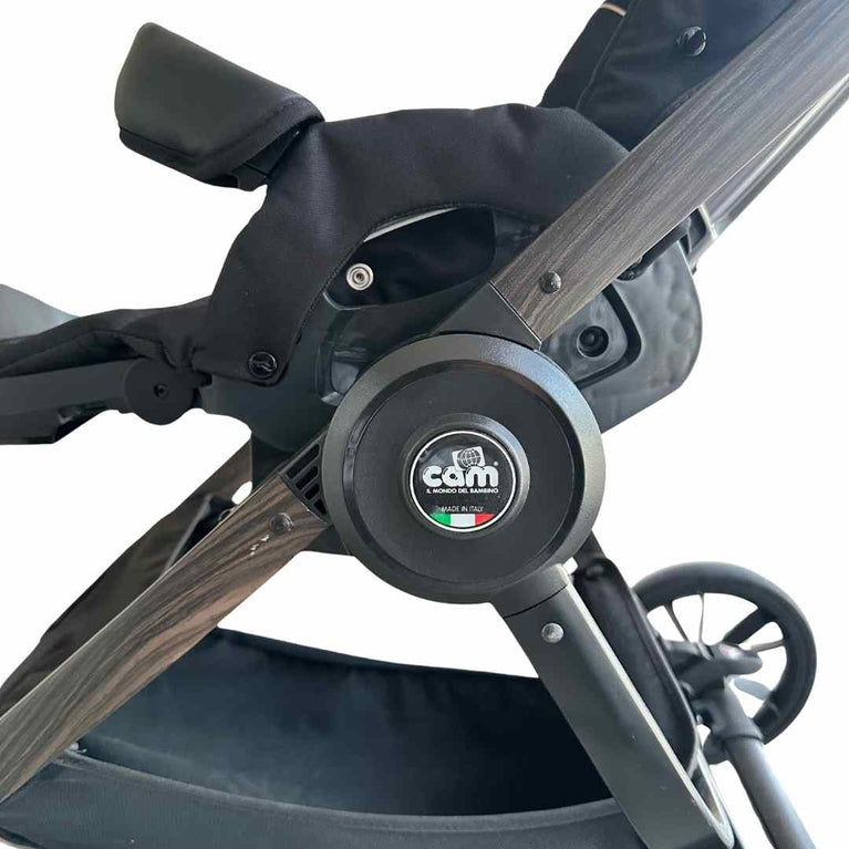 Cam Techno Babila Stroller with Bassinet Set - Black