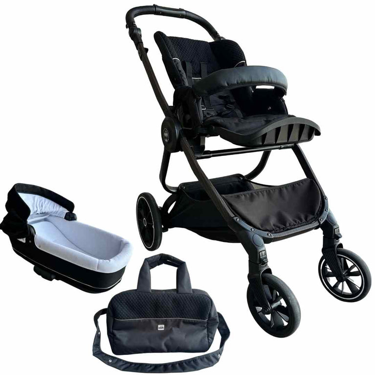 Cam Techno Babila Stroller with Bassinet Set - Black