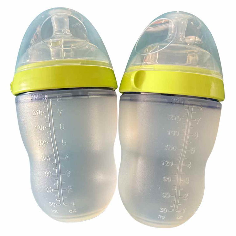 Comotomo Natural Feel Baby Bottle - Green - 250ml (Pack of 2)