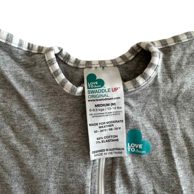 Love To Dream Swaddle Up Original - Grey (Medium 1.0 TOG)