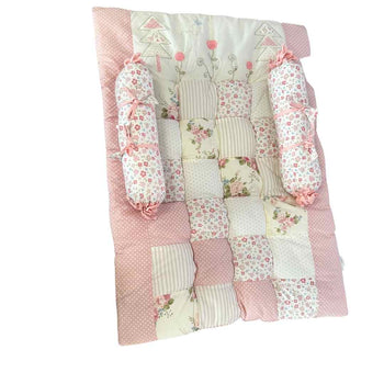 Abracadabra Newborn Bed Set with 2 Bolster Pillows - Vintage Floral