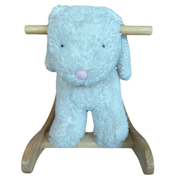 Pottery Barn Sherpa Bunny Plush Wooden Rocker