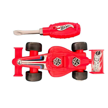 Hot Wheels Car Tuning Set with Screwdriver and Exchangeable Tyres - Red