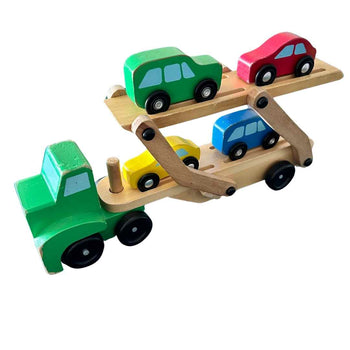 Melissa & Doug Wooden Car Carrier Truck Playset