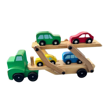 Melissa & Doug Wooden Car Carrier Truck Playset