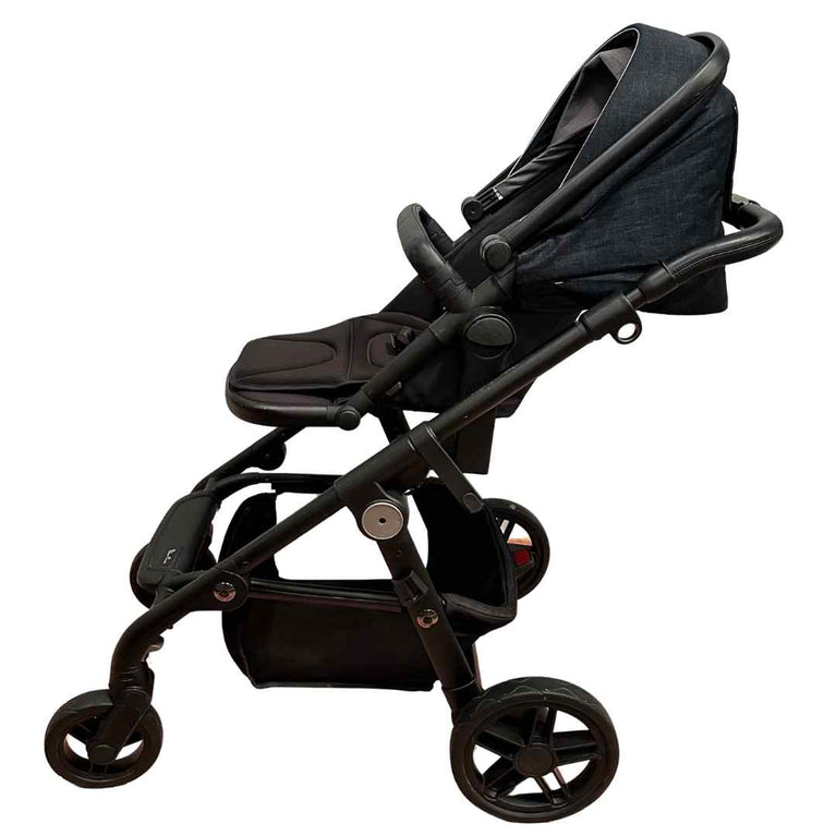 Silver Cross Coast Flint Stroller with Bassinet - Denim Blue