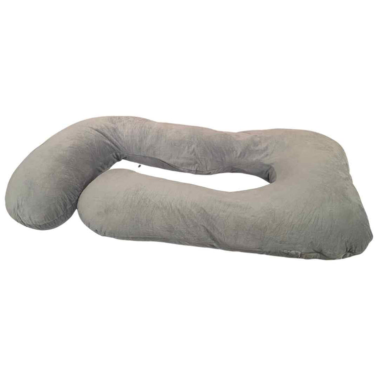 Maternity & Pregnancy U-Shaped Full Body Pillow - Velvet Grey