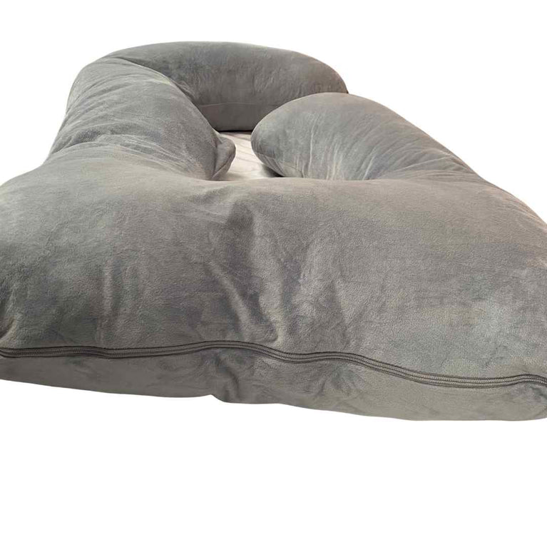 Maternity & Pregnancy U-Shaped Full Body Pillow - Velvet Grey