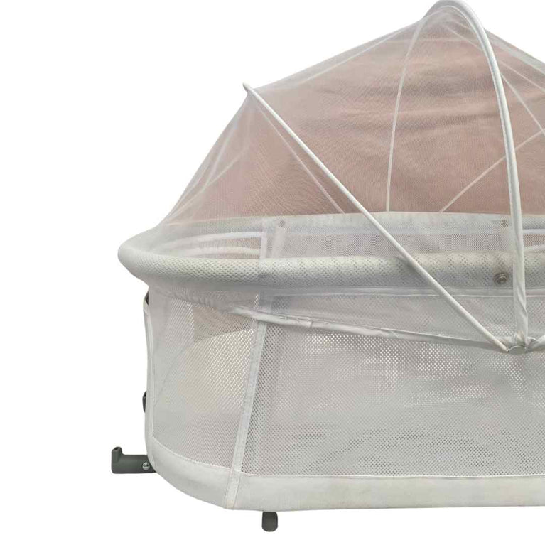 Teknum - 3-in-1 Baby Bassinet and Cradle with Mosquito Net - White