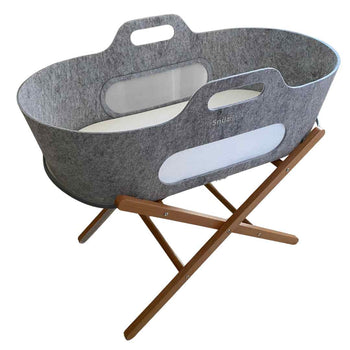 Snuz Baskit Moses Basket w/ Mattress & Stand Set - Dark Grey