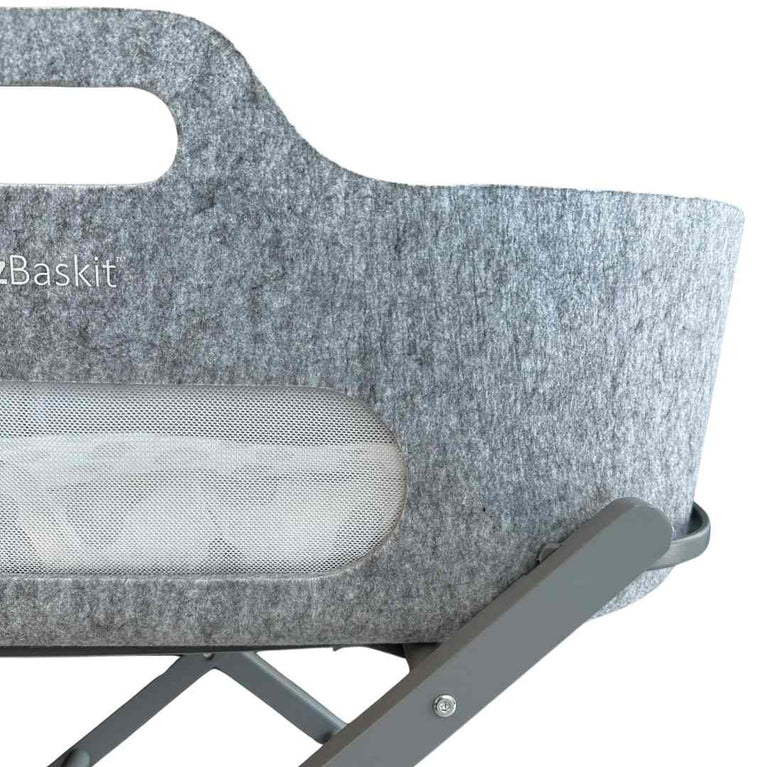 Snuz Baskit Moses Basket W/ Mattress & Stand Set - Dark Grey