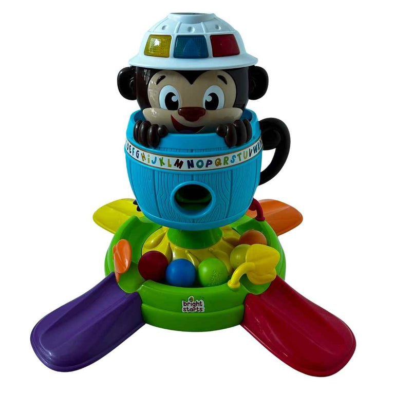 Bright Starts Hide 'n Spin Monkey Ball Popper Musical Activity Toy