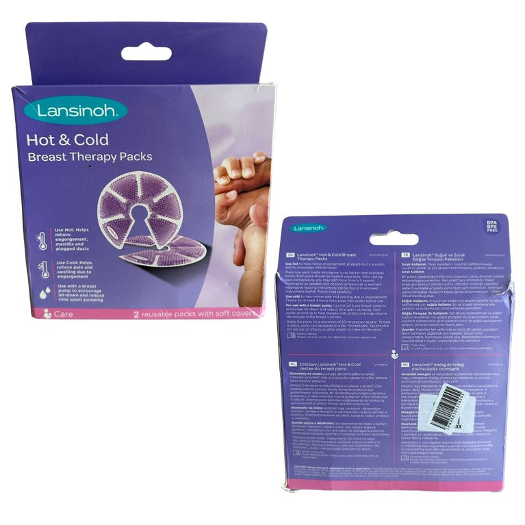 Lansinoh TheraPearl 3-in-1 Hot or Cold Breast Therapy Pack with Cover, 2 Count