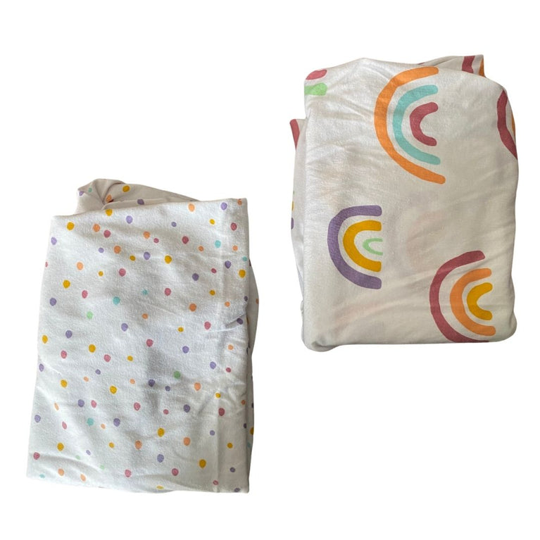 Snuz Fitted Sheets - Pack of 2 - Rainbow