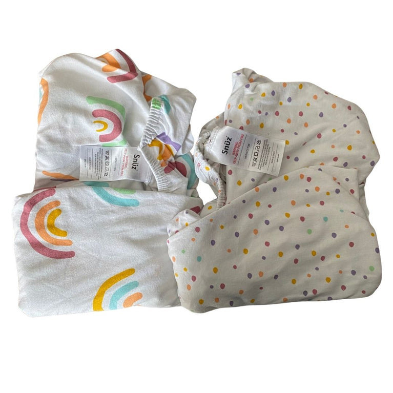 Snuz Fitted Sheets - Pack of 2 - Rainbow