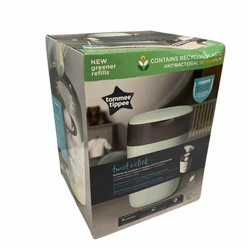 Tommee Tippee Twist & Click Advanced Nappy Disposal Bin - Mint Green & Grey