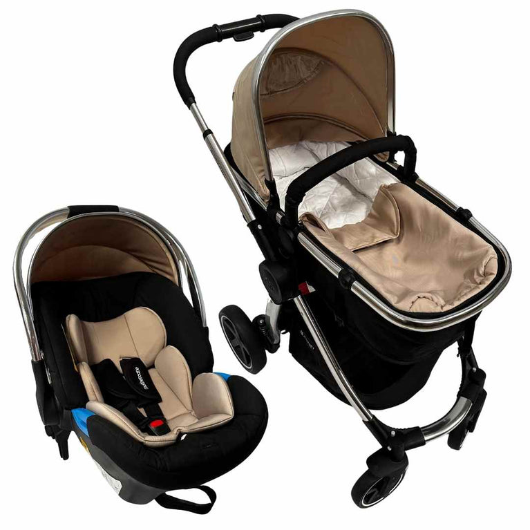 Mothercare 4-Wheel Journey Travel System - Sand/Chrome