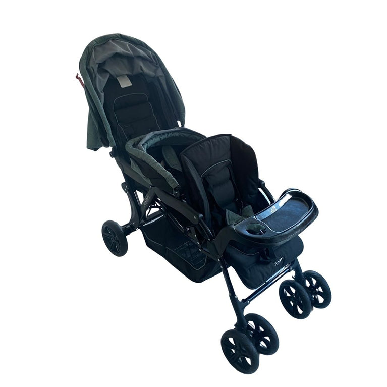 Juniors Tandem Baby Twin Stroller with Canopy - Cadet Blue