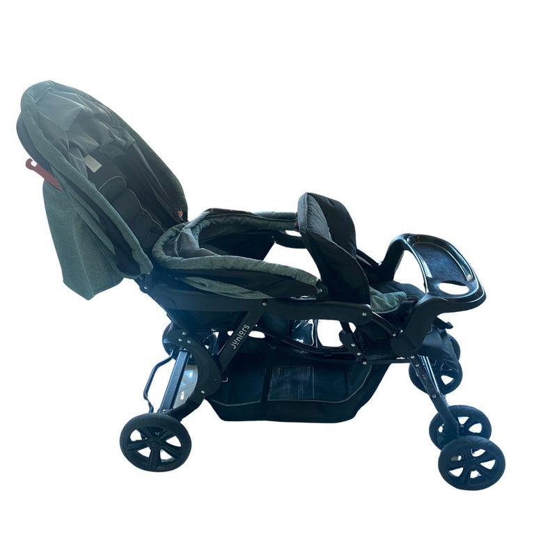 Juniors Tandem Baby Twin Stroller with Canopy - Cadet Blue