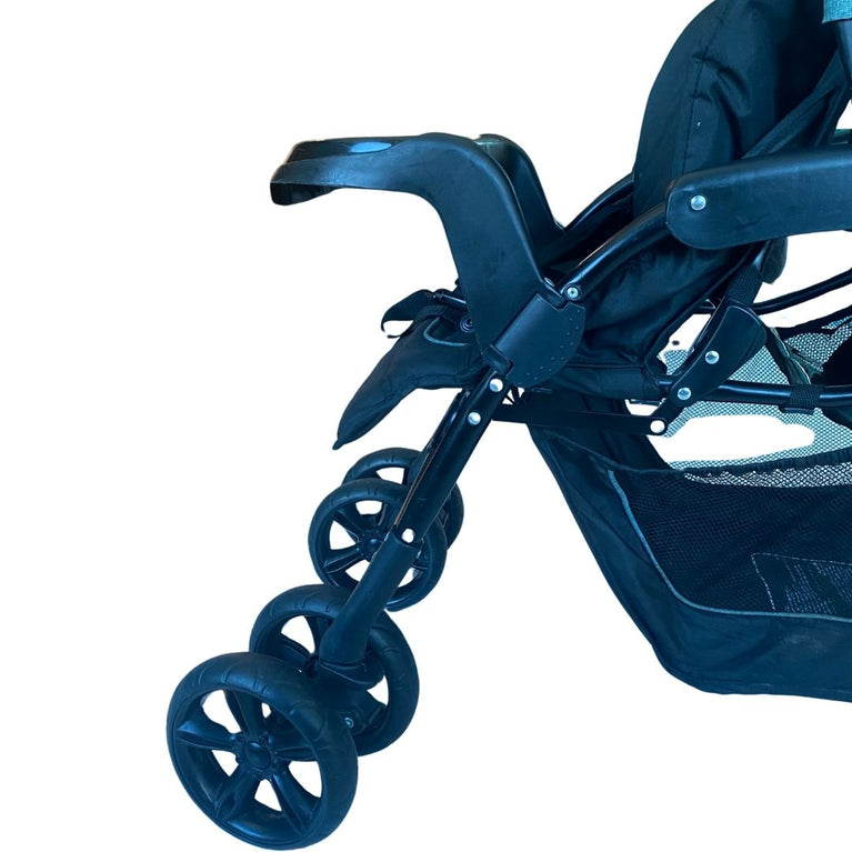 Juniors Tandem Baby Twin Stroller with Canopy - Cadet Blue