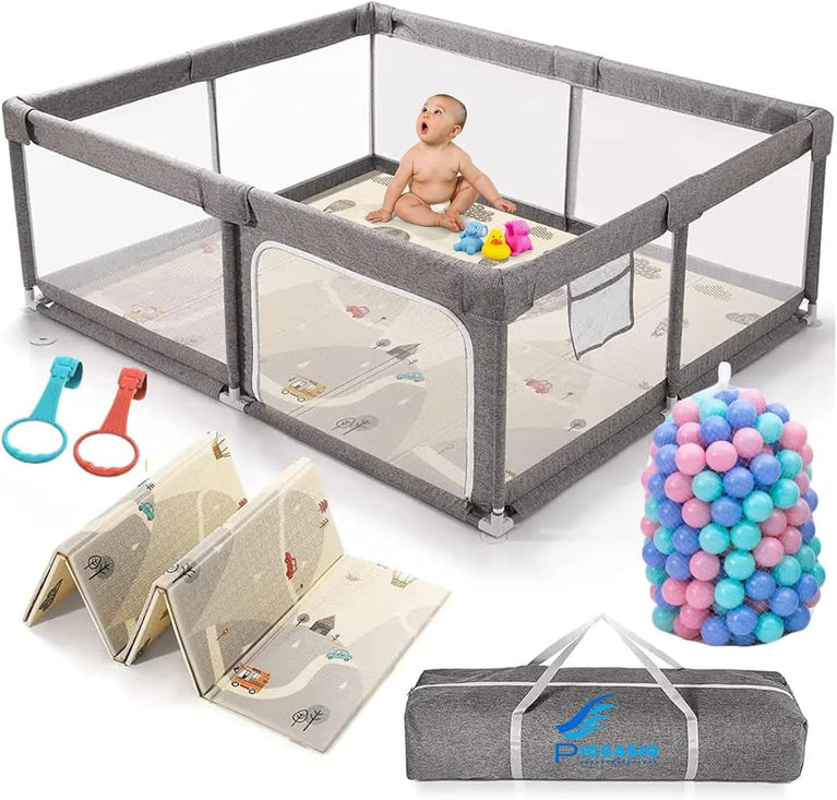 Piccasio Large Baby Playpen with Playmat