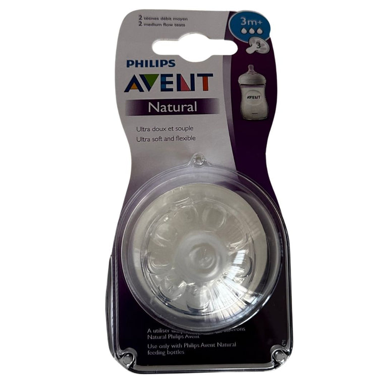 Philips Avent Natural Response Baby Bottle Nipple 3m+ (Flow 3) - Pack of 2