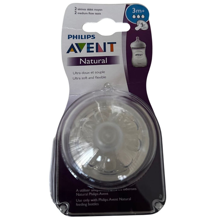 Philips Avent Natural Response Baby Bottle Nipple 3m+ (Flow 3) - Pack of 2