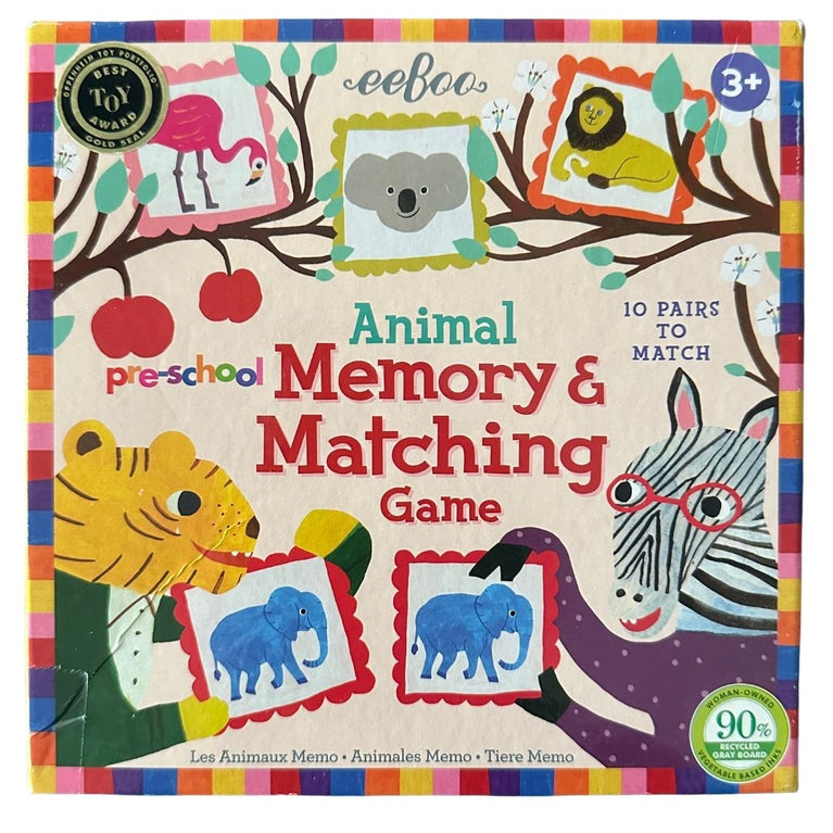 Eeboo Pre-School Animal Memory And Matching Game Brain Game