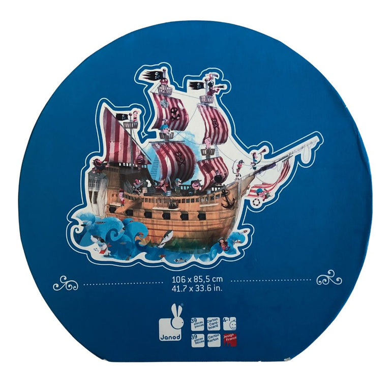 Janod Giant Floor Puzzle Pirate Ship - 39pcs