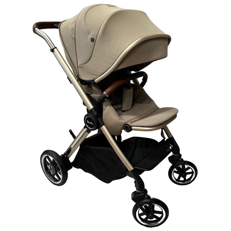 Silver Cross Dune Pushchair with Newborn Pod - Stone & Car Seat Adapters