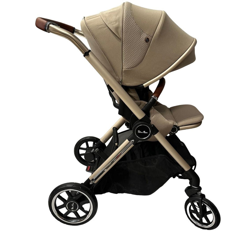 Silver Cross Dune Pushchair with Newborn Pod - Stone & Car Seat Adapters