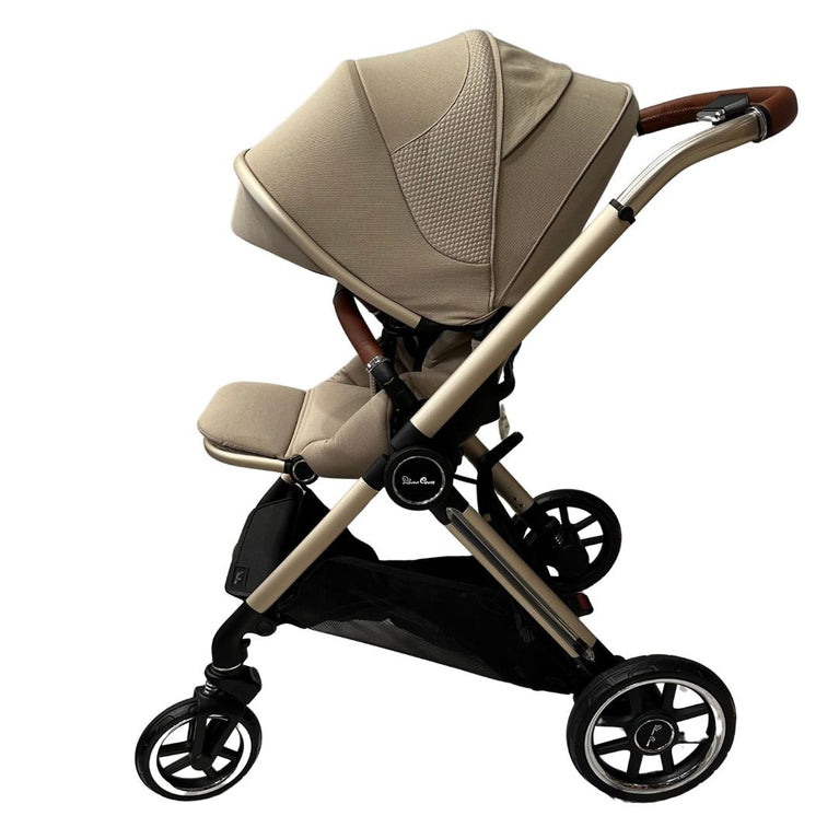 Silver Cross Dune Pushchair with Newborn Pod - Stone & Car Seat Adapters