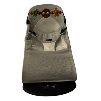 BabyBjörn Bouncer Bliss (Mesh) Grey + Wooden Toy for Bouncer