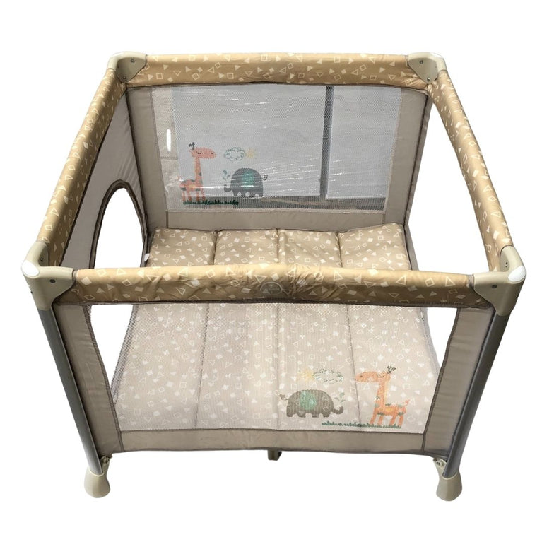 Homecentre Jungle Playpen with Crib-Light Brown