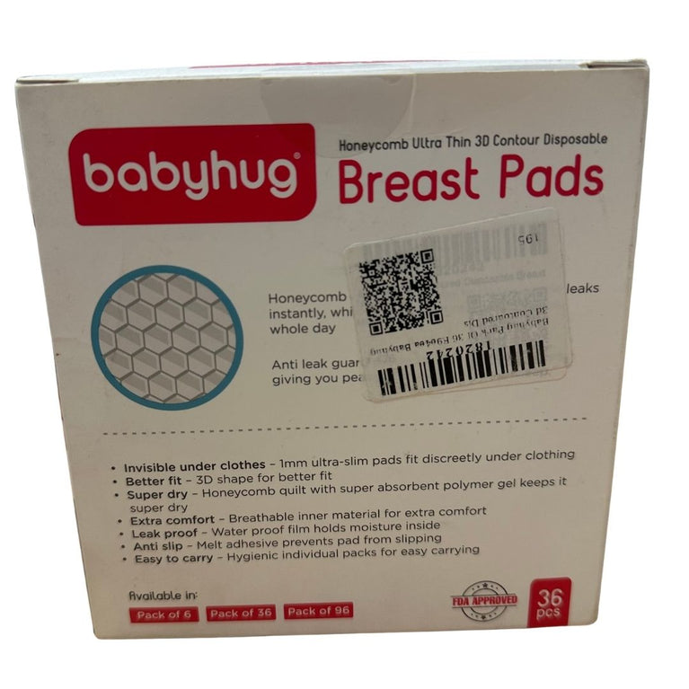 Babyhug 3D Contoured Ultra-Thin Breast Pads - Pack of 36